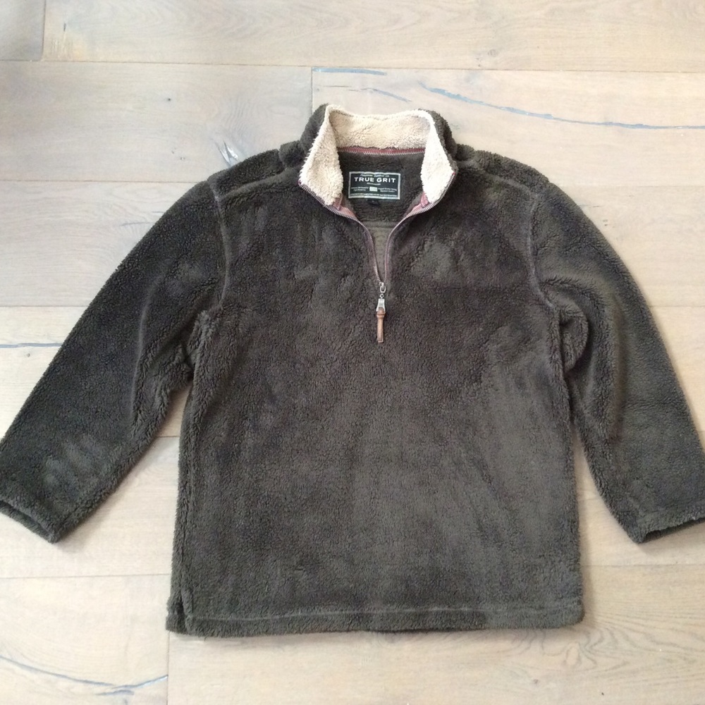 True Grit Sherpa Pullover Sweater Plush 1/2 Zip